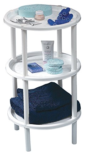 Plastmeccanica, Italy Three Tier, Round, End Table, Shelf, Stand, TV Snack Table, Plenty of Space Between Tiers, White