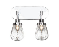 Toltec Lighting 1232-CH-471 Meridian - Two Light Bath Bar, Chrome Finish with Clear Bubble Glass