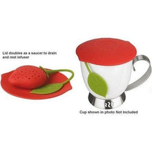 Load image into Gallery viewer, Trudeau Silicone Tea Steeper / Infuser with Lid Set (Strawberry Red)
