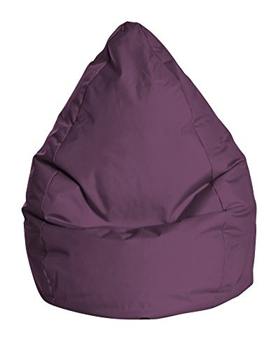 Gouchee Home Brava Collection Contemporary Polyester Upholstered Plush Bean Bag Chair, Aubergine