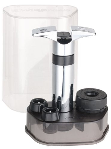 Swissmar Epivac Vacuum Pump Wine & Champagne Saver Set, Chrome. Comes with 2 Wine Stoppers and 1 Champagne Stopper