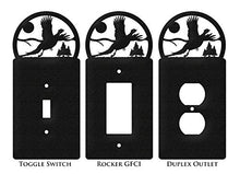 Load image into Gallery viewer, SWEN Products Pheasant Metal Wall Plate Cover (Double Rocker, Black)
