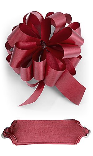 Double Sided Satin Pull Bows in Red 5W x 20 Loops - Pack of 50