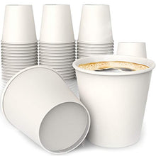 Load image into Gallery viewer, 4 oz White Paper Cups (50 ct) - hot Beverage Cup for Coffee Tea Water
