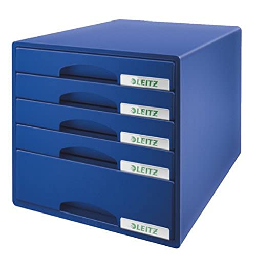 Leitz 5 A4 Drawer Cabinet, Organiser, Plus Range, Blue