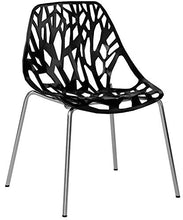 Load image into Gallery viewer, Poly and Bark Modern Mid-Century Birds Nest Dining Side Chair in Black with Chrome Legs (Set of 4)

