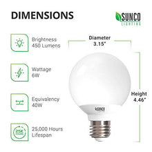 Load image into Gallery viewer, Sunco Lighting 10 Pack G25 LED Globe, 6W=40W, Dimmable, 450 LM, 2700K Soft White, E26 Base, Ideal for Bathroom Vanity or Mirror - UL &amp; Energy Star
