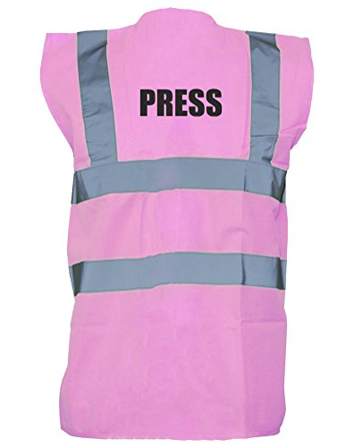 Press, Printed Hi-Vis Vest Waistcoat - Pink/Black 3XL