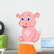 Load image into Gallery viewer, Wallmonkeys Cute Baby Hippo Cartoon Wall Decal Peel and Stick Animal Graphics (18 in H x 15 in W) WM17510

