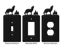 Load image into Gallery viewer, SWEN Products Wolf Metal Wall Plate Cover (Triple Switch, Black)
