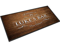 Artylicious Personalised Wood Effect Welcome bar Pub mat Runner Counter mat