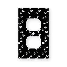 Load image into Gallery viewer, Kitty Cat Paw Prints - AC Outlet Decor Wall Plate Cover Metal
