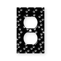 Kitty Cat Paw Prints - AC Outlet Decor Wall Plate Cover Metal