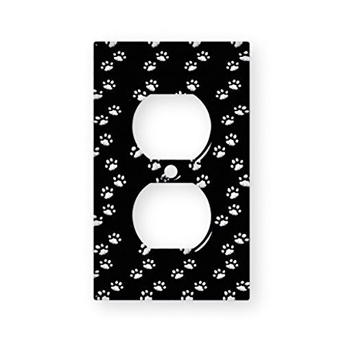 Kitty Cat Paw Prints - AC Outlet Decor Wall Plate Cover Metal