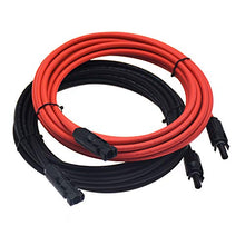 Load image into Gallery viewer, 1 Pair Black + Red 10AWG(6mm) Solar Panel Extension Cable Wire Connector Solar Adaptor Cable with Female and Male Connectors (20 FT-2)
