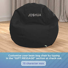 Load image into Gallery viewer, Bean Products Adult Monogrammed Cotton Bean Bag Chair | Filled w/Polystyrene Beads &amp; CertiPUR Foam | 36L x 36W x 40H | Perfect for Adults, Teens &amp; Kids | Available in 2 Sizes | Forest Green
