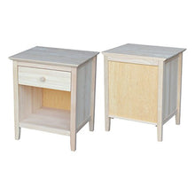 Load image into Gallery viewer, International Concepts Nightstand with 1 Drawer, Unfinished
