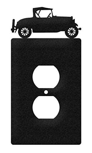 SWEN Products Model A Car Wall Plate Cover (Single Outlet, Black)