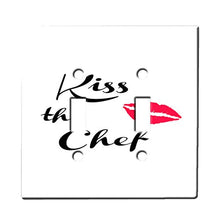 Load image into Gallery viewer, Kiss The Chef Voila - Decor Double Switch Plate Cover Metal
