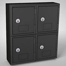 Load image into Gallery viewer, United Visual Personal Storage Lockers - Abs Plastic Frame - 4 Compartments - Black - Black
