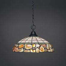 Load image into Gallery viewer, Toltec Lighting 10-MB-973 Any - One Light Pendant, Matte Black Finish with Cobblestone Tiffany Glass
