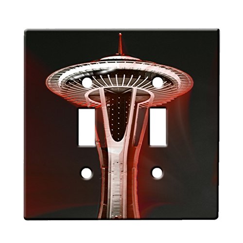Space Needle Seattle - Decor Double Switch Plate Cover Metal
