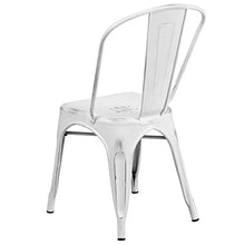 Load image into Gallery viewer, Flash Furniture 4 Pk. Distressed White Metal Indoor-Outdoor Stackable Chair
