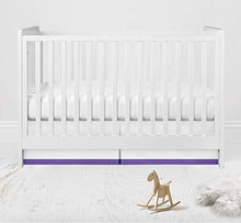 Load image into Gallery viewer, Bacati - Mix N Match White with Band at Bottom Crib Skirt (Purple)
