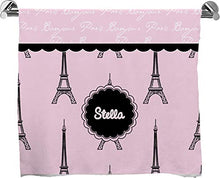 Load image into Gallery viewer, YouCustomizeIt Paris &amp; Eiffel Tower Bath Towel (Personalized)
