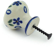 Load image into Gallery viewer, Polish Pottery 1-inch Drawer Pull Knob Made by Ceramika Artystyczna (Daisy Sprinkles Theme) + Certificate of Authenticity
