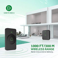 Load image into Gallery viewer, Wireless Door Bell, AVANTEK Mini Waterpoof Doorbell Chime Operating at 1000 Feet with 52 Melodies, 5 Volume Levels &amp; LED Flash
