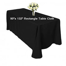 Load image into Gallery viewer, MDS-MEGADECORSUPPLY 20 Pack Black 90&quot;x132&quot; Rectangular Polyester Tablecloths Wedding Seamless Table Cover for Wedding Restaurant Banquet

