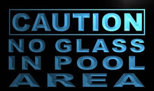Load image into Gallery viewer, Caution No Glass in Pool Area LED Sign Neon Light Sign Display m603-b(c)
