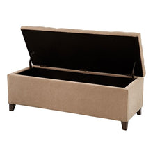 Load image into Gallery viewer, Madison Park Shandra Storage Ottoman - Solid Wood, Polyester Fabric Toy Chest Modern Style Lift-Top Accent Bench for Bedroom Furniture, Medium, Sand
