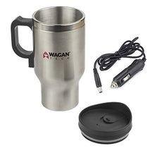 Load image into Gallery viewer, Wagan EL6100 12V Stainless Steel 16 oz Heated Travel Mug with Anti-Spill Lid, 1 Pack
