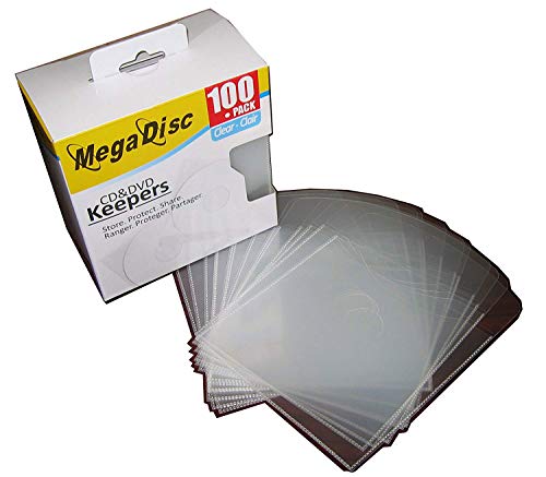 MegaDisc CD DVD Plastic Keepers Holder Clear 500 Pk (Plastic Bag Bulk Pack)