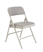 Load image into Gallery viewer, National Public Seating 2200 Series Steel Frame Upholstered Premium Fabric Seat and Back Folding Chair with Double Brace, 480 lbs Capacity, Model 2202 Graystone/Gray (Carton of 4)
