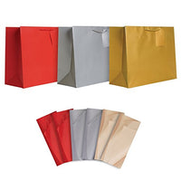 Jillson Roberts All-Occasion Jumbo Gift Bags and Tissue in Assorted Colors, 6-Count, Red/Silver/Gold (STJT001)