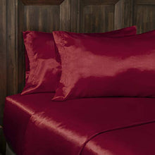 Load image into Gallery viewer, Baltic Linen Satin Luxury Sheet Set King Red  4-Piece Set
