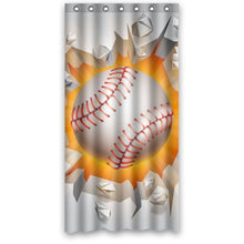 Load image into Gallery viewer, Baseball Hit The Wall- Personalize Custom Bathroom Shower Curtain Waterproof Polyester Fabric 36(w)x72(h) Rings Included
