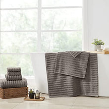 Load image into Gallery viewer, Amrapur Overseas Luxury Spa Collection | 6-Piece Ultra Soft Quick-Dry 550GSM 100% Combed Cotton Wavy Towel Set [Grey]
