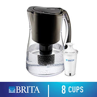 Brita Medium 8 Cup Water Filter Pitcher With 1 Standard Filter, Bpa Free â?? Marina, Black