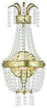 Load image into Gallery viewer, Livex Lighting 51872-28 Crystal One Light Wall Sconce from Valentina Collection, Champ, Gld Leaf Finish, Hand Applied Winter Gold
