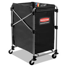 Load image into Gallery viewer, Rubbermaid Commercial 1881749 Collapsible X-Cart Steel 4-Bushel Cart 20 1/3W X 24 1/10D Black/Silver
