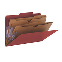Load image into Gallery viewer, Smead Pressboard Classification File Folder with SafeSHIELD Fasteners, 2 Pocket Dividers, 2&quot; Expansion, Legal Size, Bright Red, 10 per Box (19082)
