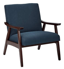 Load image into Gallery viewer, OSP Home Furnishings Davis Accent Chair with Medium Espresso Frame, Klein Azure Blue
