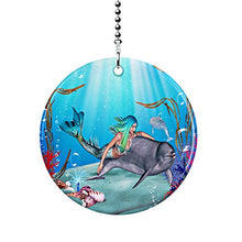 Load image into Gallery viewer, Gotham Decor Mermaid and Dolphin Fan/Light Pull
