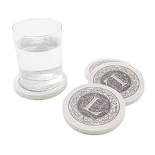 Load image into Gallery viewer, Thirstystone Absorbent Monogram Sandstone Coaster Set, Letter L
