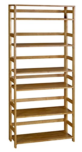 Regency Flip Flop 67-inch High Folding Bookcase- Medium Oak