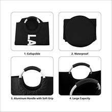 Load image into Gallery viewer, DOKEHOM 82L Large Laundry Basket (6 Colors), Collapsible Fabric Laundry Hamper, Foldable Clothes Bag, Folding Washing Bin (Black, L)
